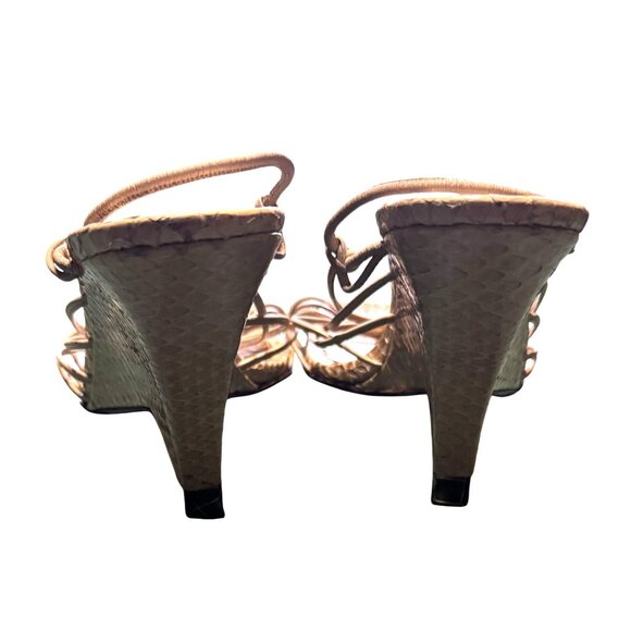 Louis Vuitton Womens Pale Sage Python Leather Strappy Heels Size 37 size 7 - Picture 5 of 7